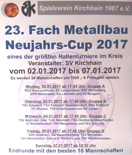 Fach-Metallbau Neujahrs-Cup 2017